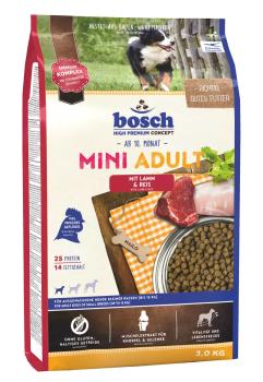 Bosch Mini Adult сухой корм для взрослых собак мелких пород с чувствительным пищеварением с ягненком и рисом 3 кг