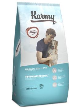 Karmy Hypoallergenic Medium & Maxi полнорационный сухой корм для взрослых собак средних и крупных пород склонных к пищевой аллергии с ягненком 14 кг