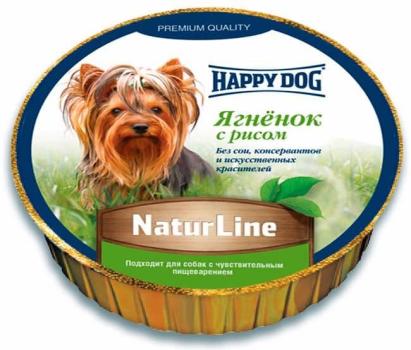 Happy Dog "Natur Line" влажный рацион для взрослых собак паштет с ягненком и рисом 85 г