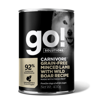 GO! Carnivore Grain Free Minced Lamb with Wild Boar DF консервы беззерновые с рубленым мясом ягненка и дикого кабана для собак 400 г