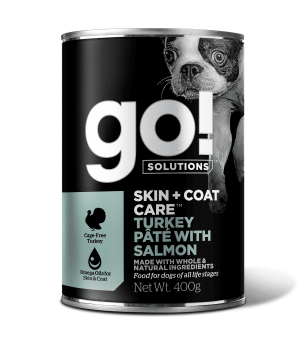 GO! Skin + Coat Turkey Pate with Salmon DF консервы с индейкой и лососем для собак 400 г