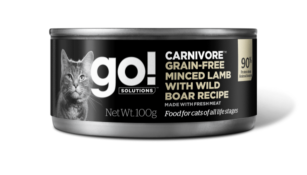 GO! Carnivore Grain Free Minced Lamb with Wild Boar CF консервы беззерновые с рубленым мясом ягненка и дикого кабана для кошек 100 г