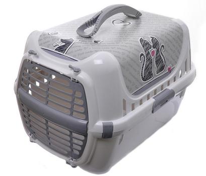 Moderna Trendy Runner "Влюбленные коты" переноска с пластиковой дверцей, 31х51х34см