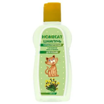 Homepet шампунь для кошек гипоаллергенный с экстрактом мать-и-мачехи 220 мл