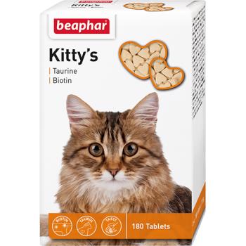 Beaphar Kitty`s+Taurine+Biotin витаминизированное лакомство для кошек с таурином и биотином 75 таб.