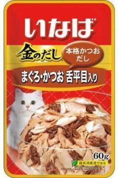 Inaba Kinnodashi влажный корм для кошек тихоокеанский палтус с тунцом-бонито 60 г