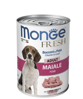 Monge Dog Fresh Chunks in Loaf консервы для взрослых собак, мясной рулет из свинины 400 г