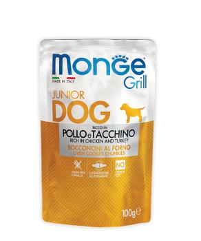 Monge Dog Grill Puppy&Junior Pouch паучи для щенков с курицей и индейкой 100 г