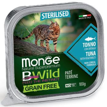 Monge Cat BWild Grain Free беззерновые консервы из тунца с овощами для стерилизованных кошек 100 гр