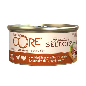 Wellness CORE Signature Selects влажный корм для кошек из курицы с индейкой в виде фарша в соусе 79 г