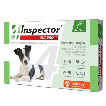 Inspector Quadro C капли от внешних и внутренних паразитов для собак 4-10 кг, 1 шт