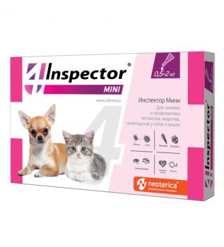 Inspector Mini капли от внешних и внутренних паразитов для собак и кошек 0,5 - 2 кг, 1 шт