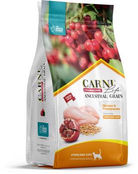 CARNI Life Sterilised сухой корм для стерилизованных кошек с курицей, гранатом и клюквой 1,5 кг