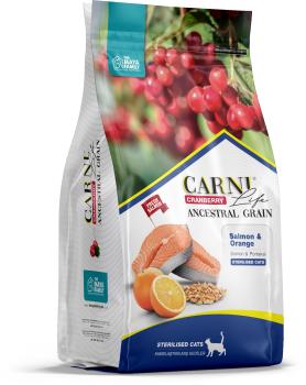 CARNI Life Sterilised сухой корм для стерилизованных кошек с лососем, апельсином и клюквой 1,5 кг