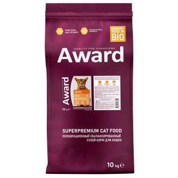 AWARD Urinary сухой корм для взрослых кошек для профилактики мочекаменной болезни с курицей и клюквой 10 кг