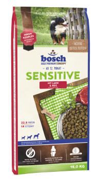 Bosch Sensitive сухой корм для взрослых собак с чувствительным пищеварением с ягненком и рисом 15 кг